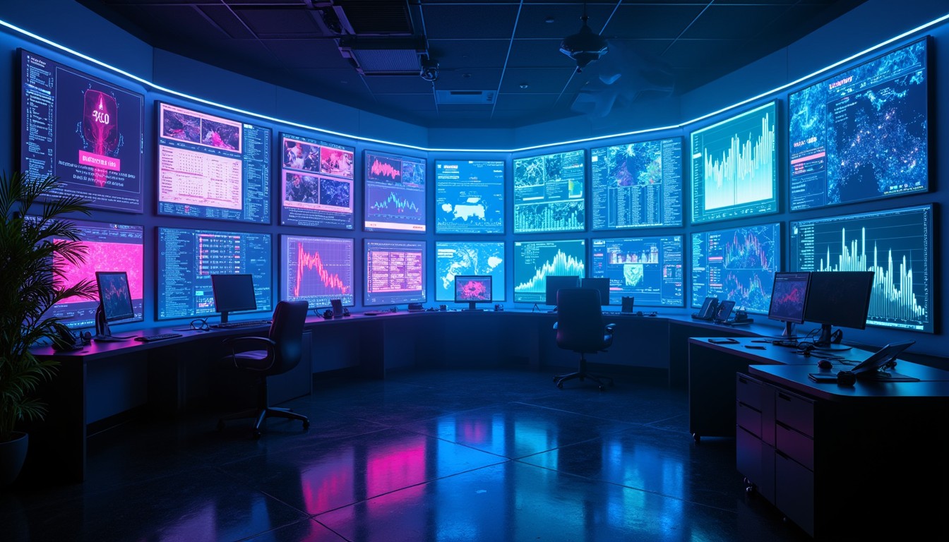 Free Digital Command Center Image - Futuristic, Cyberpunk, Screens ...
