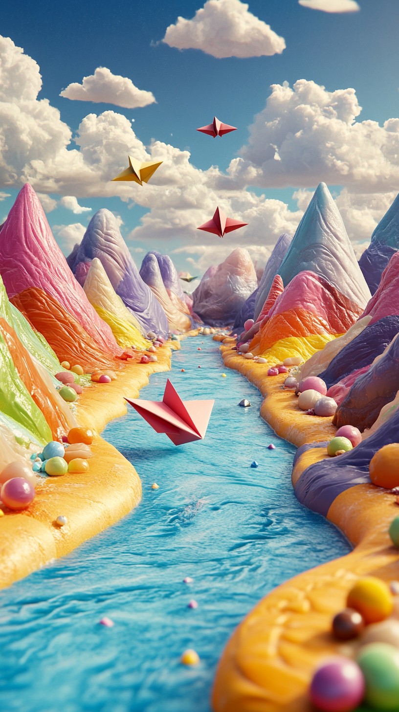 Free Colorful Candy River Image - Colorful, Whimsical, Landscape ...