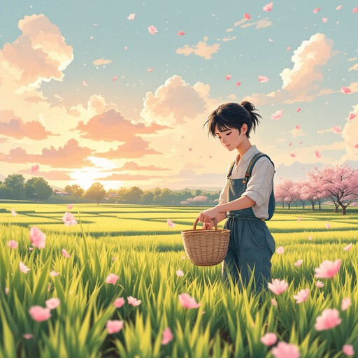 Free Peaceful Rice Harvest Image - Anime, Farming, Sunset | Download at ...