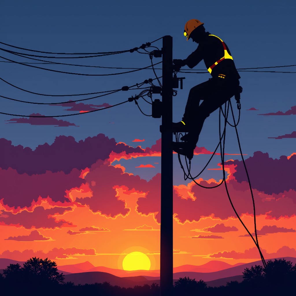 Free Sunset Line Work Image - Lineman, Technician, Sunset | Download at ...