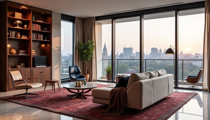 46 Stunning Luxury Penthouse Designs with Sky-High Style - Urban Penthouse Apartment With High Ceilings And Hardwood Floors