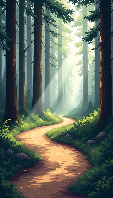 Free Serene Forest Path Image - Forest, Path, Birch | Download at StockCake