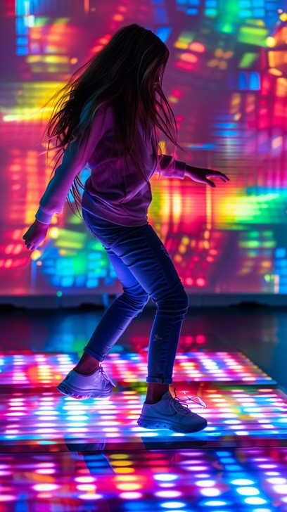 Free Dancing in Neon Image - Dancing, Neon, Colors | Download at StockCake