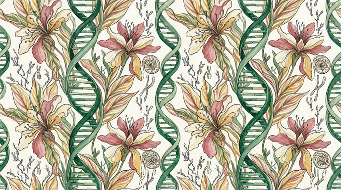 Free Genetic Botanical Pattern Image - Botanical, Pattern, Watercolor ...