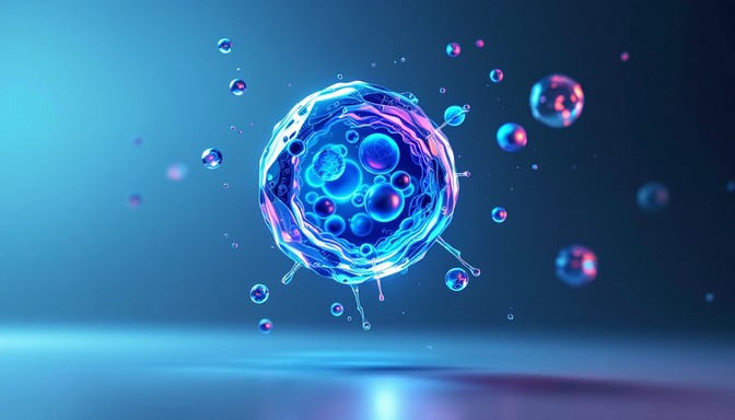 Free Illuminated Cell Structure Image - Cell, Microscopic, Cyan ...