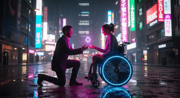 Free Future Love Illuminated Photo Proposal Cyberpunk Neon