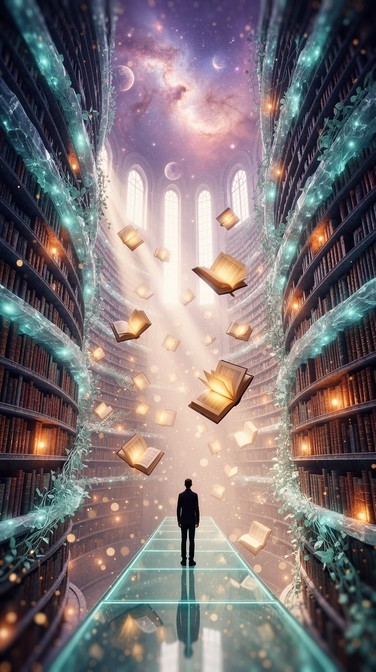 Free Infinite Library Dreams Image - Fantasy, Library, Surreal ...