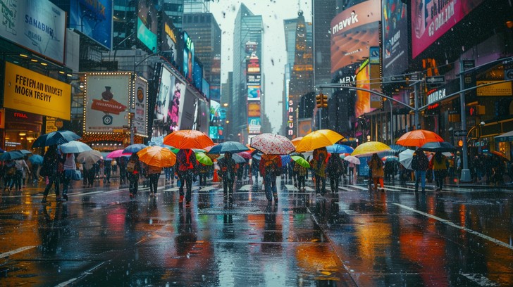 Free Rainy Urban Scene Image - City, Rain, Umbrellas | Download at ...