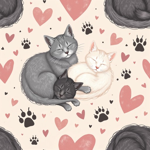 Free Hearts And Cats Image - Cats, Hearts, Pattern | Download at StockCake