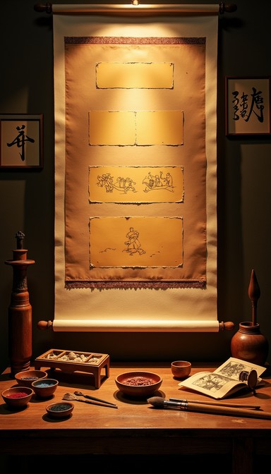 Calligraphy Display Free Traditional Calligraphy Display Image - Scroll, Calligraphy ...