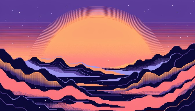 Free Sunset Pixel Art Image - Pixel, Retro, Abstract | Download at ...