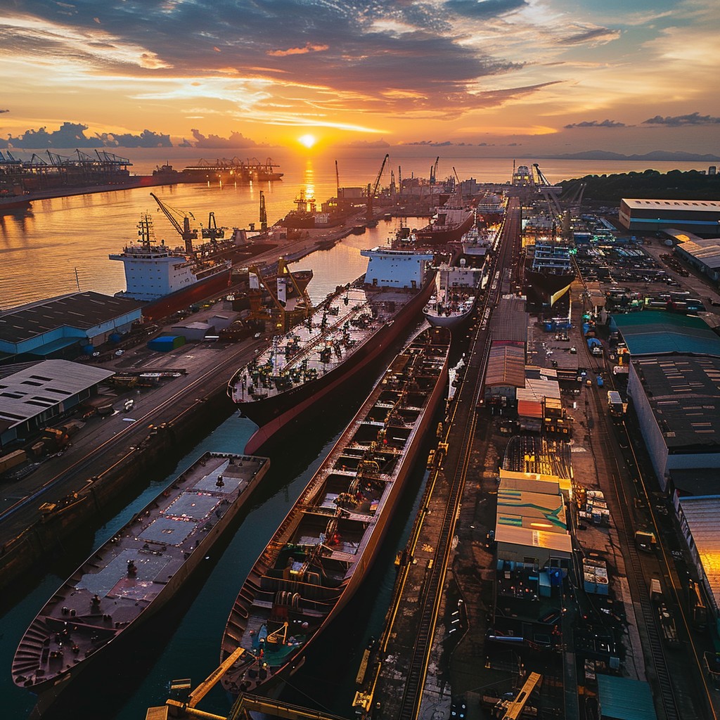Free Sunset Harbor View Image - Sunset, Harbor, Ships | Download at ...