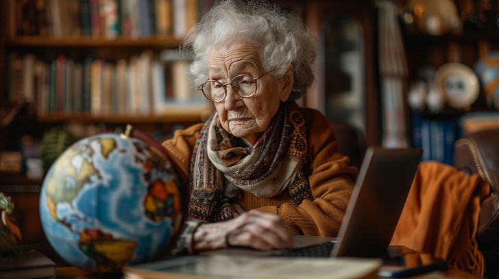 Free Exploring Global Knowledge Image - Elderly, Woman, Globe ...