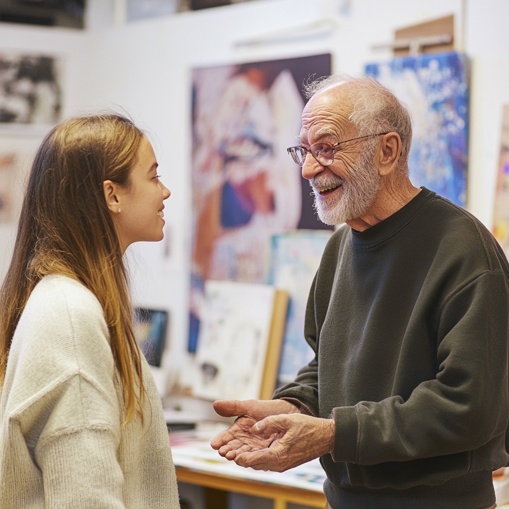 Free Joyful artistic interaction Image - Artist, Conversation, Studio ...