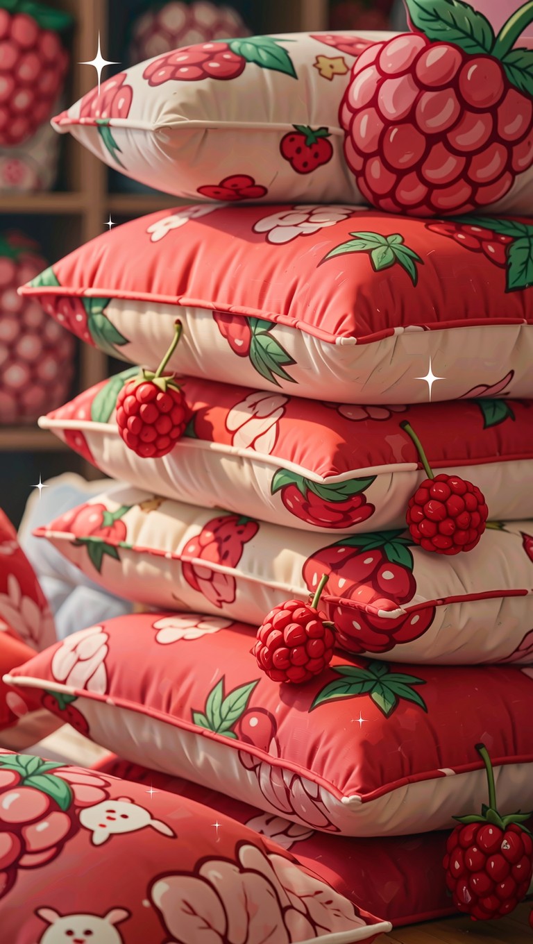 Oka Raspberry Cushions Free Raspberry Cushion Stack Image - Anime, Cushions, Pillows ...
