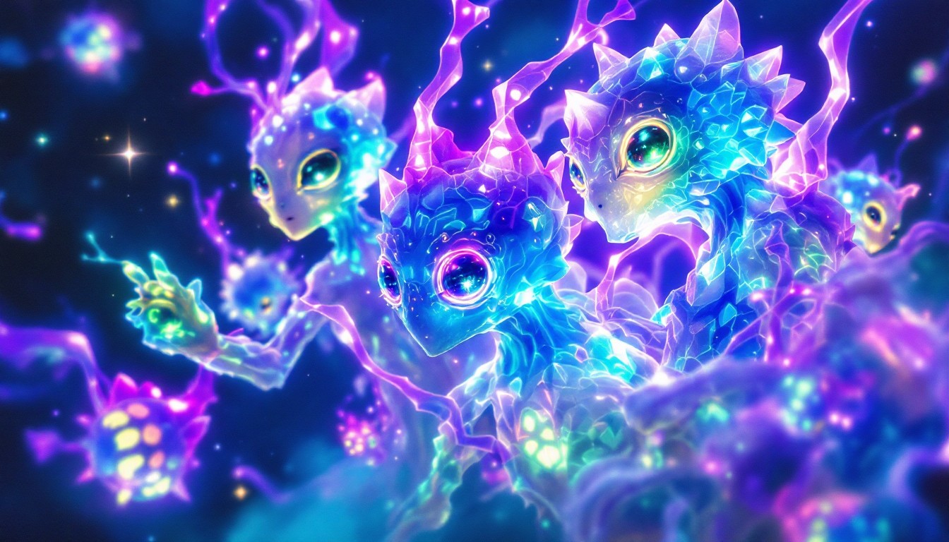 Free Glowing Alien Creatures Photo - Aliens, Space, Bioluminescent ...