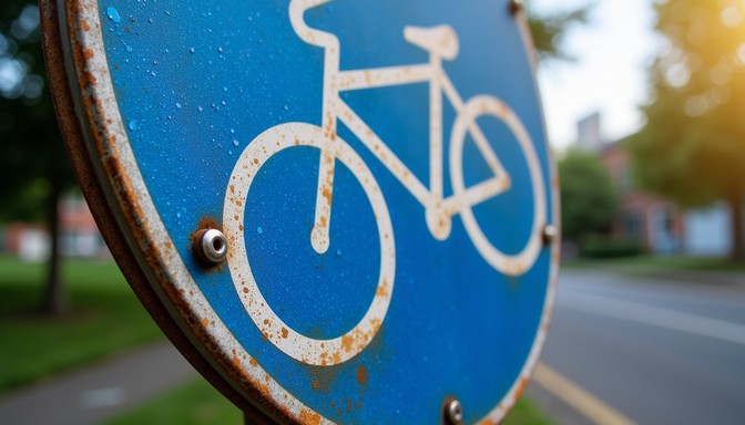 Free Blue Cycle Route Image - Bicycle, Sign, Blue | Download at StockCake