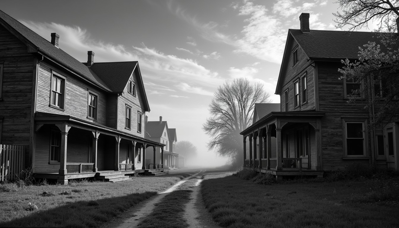 Empty Rural Downtown Free Forgotten Rural Street Image - Abandoned, Rural, Foggy | Download ...