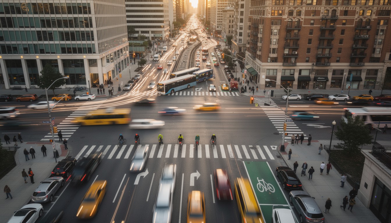 Free Busy Urban Intersection Image - Intersection, Traffic, Urban ...