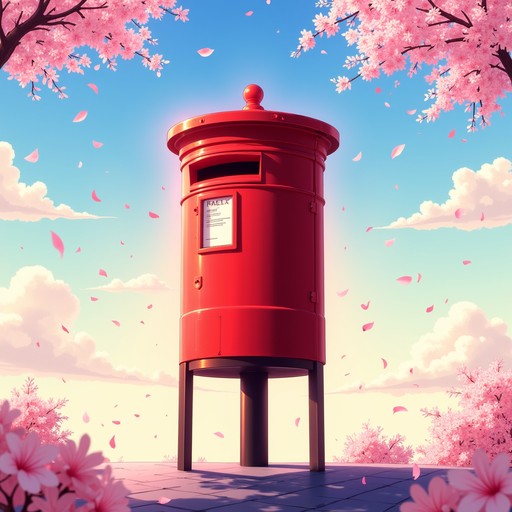 Download Cherry Blossom Mailbox Image - Mailbox, Sakura, Anime | StockCake