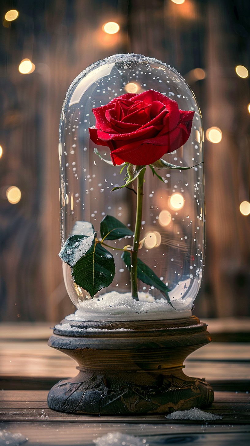 Free Enchanted Rose Display Image - Rose, Dome, Snowflakes | Download ...