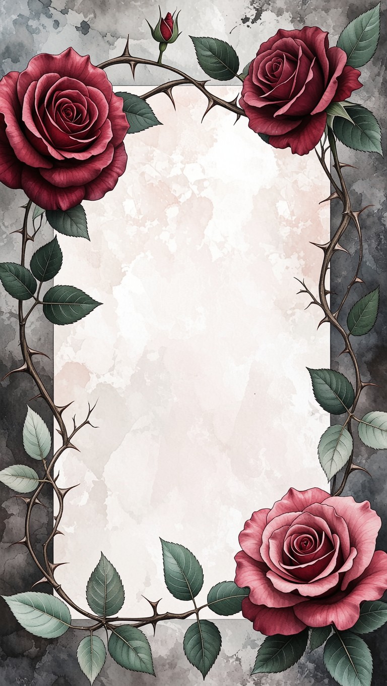 Free Gothic Rose Frame Image - Watercolor, Roses, Floral | Download at ...