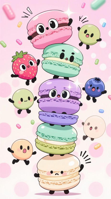 Free Kawaii Macaron Tower Image - Macarons, Kawaii, Chibi | Download at ...