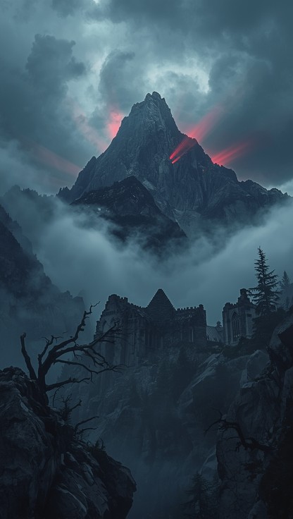 Free Gothic Mountain Fortress Image - Gothic, Castle, Mountains ...
