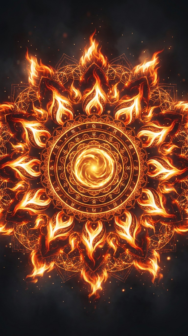Geometric Fire Line Background Free Sacred Fire Geometry Image - Mandala, Flames, Fire | Download at ...