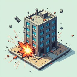 Free Explosive Tower Moment Image - Explosion, Building, Isometric ...