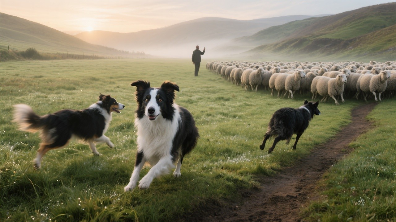 Free Shepherding at dawn Image - Dogs, Sheep, Herding | Download at ...
