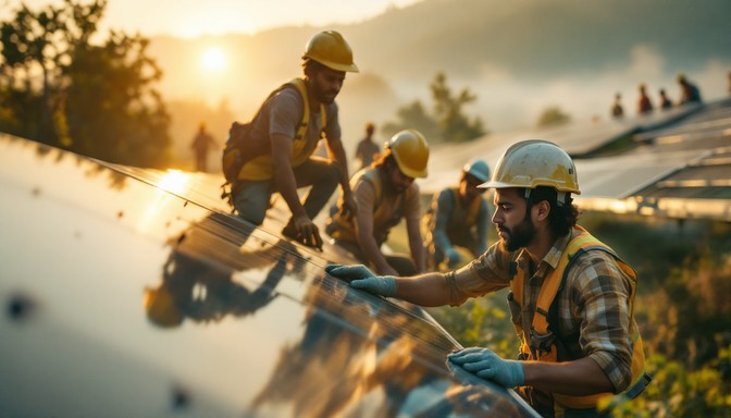 Free Solar Workers Dawn Image - Solar, Renewable, Sustainable ...