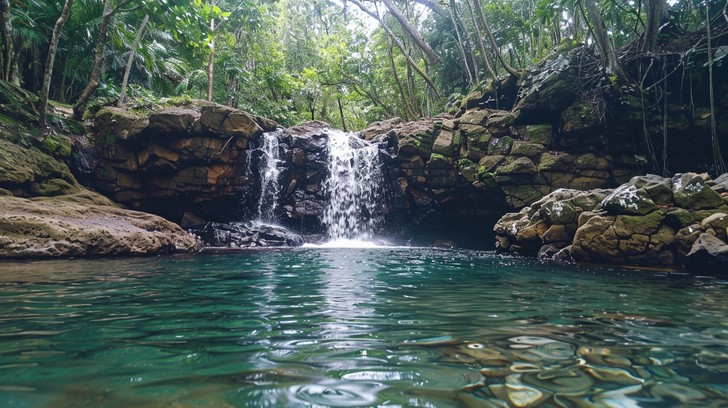 Free Serene Waterfall Scene Image - Waterfall, Forest, Serene ...