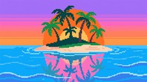 Free Pixel Paradise Sunset Photo - Pixel, Tropical, Island | Download ...