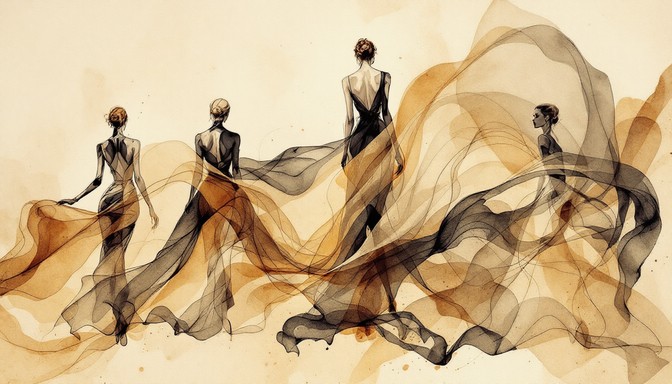 Free Dancing Through Sepia Image - Watercolor, Sepia, Fashion ...