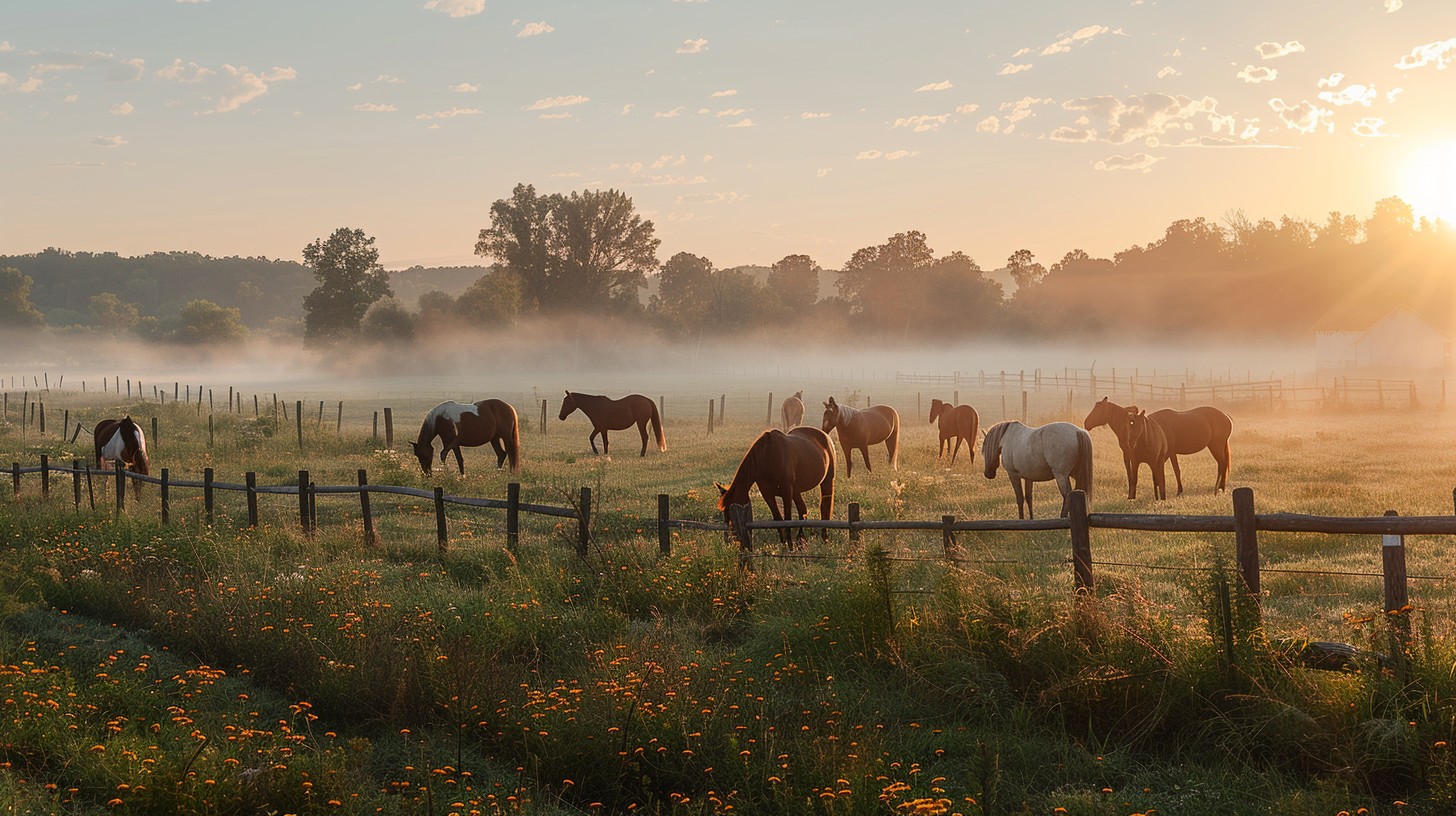 Pasture Morning Free Misty Morning Grazing Image - Horses, Mist, Pasture | Download at ...