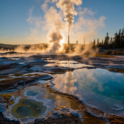 Free Mystical Thermal Landscape Image - Geothermal, Steam, Sunset ...