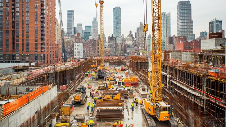 Free Busy construction site Image - Construction, Urban, Cranes ...