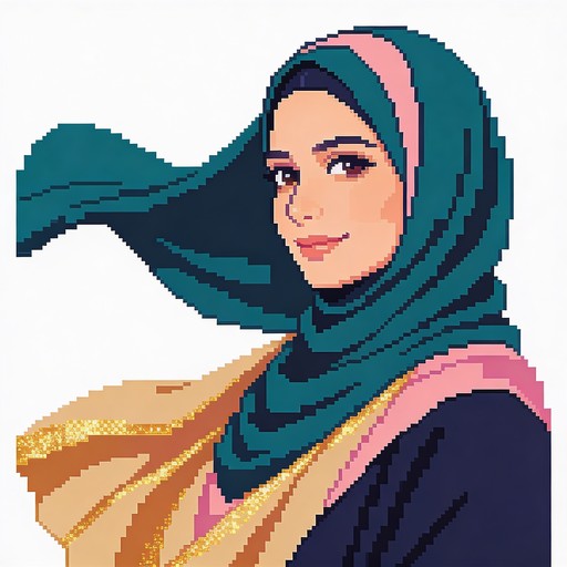 Free Windswept Pixel Portrait Image - Pixel, Art, Hijab | Download at ...