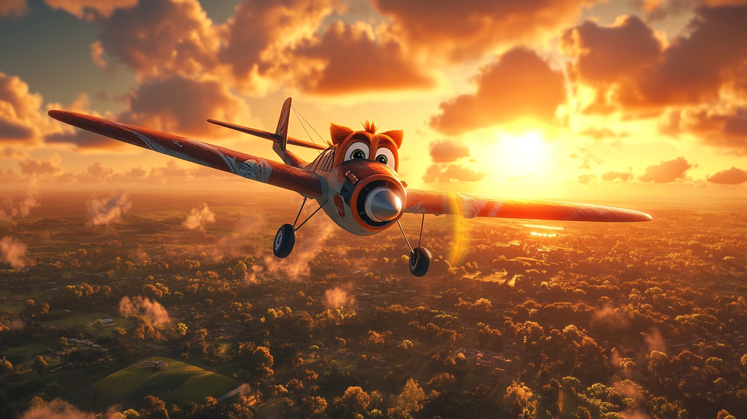 Free Sunset Flight Adventure Image - Sunset, Airplane, Cartoon ...