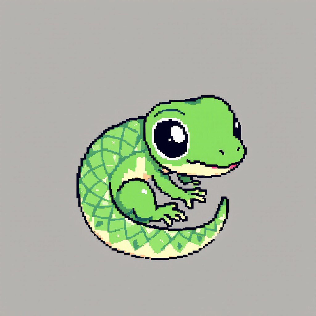 Download Cute Pixel Lizard Image - Pixel, Lizard, Green | StockCake