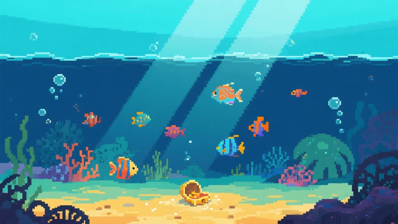 Free Pixelated Ocean Depths Image - Underwater, Pixelart, Ocean ...