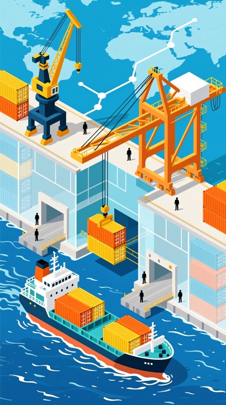 Shipping Globalization Free Global Shipping Network Image - Isometric, Logistics, Shipping ...