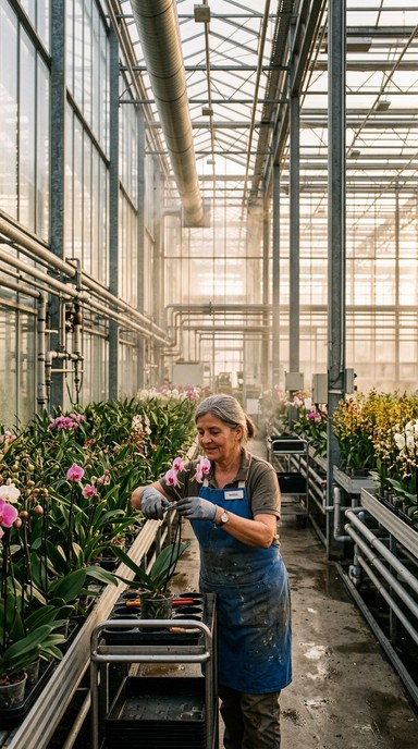 Free Greenhouse Worker Pruning Image - Greenhouse, Worker, Orchid ...