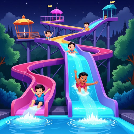 Free Neon Waterslide Adventure Photo - Neon, Kids, Splash | Download at ...