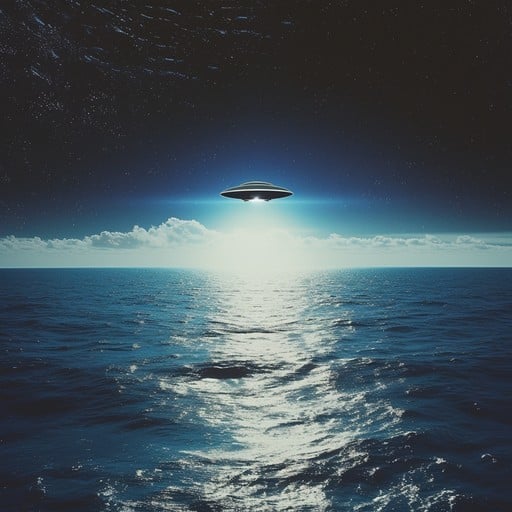 Free Mysterious Ocean Encounter Image Ufo Ocean Twilight Download