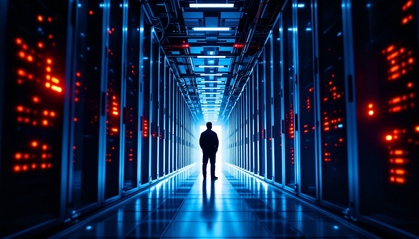 Free Digital Corridor Silhouette Image - Datacenter, Servers ...