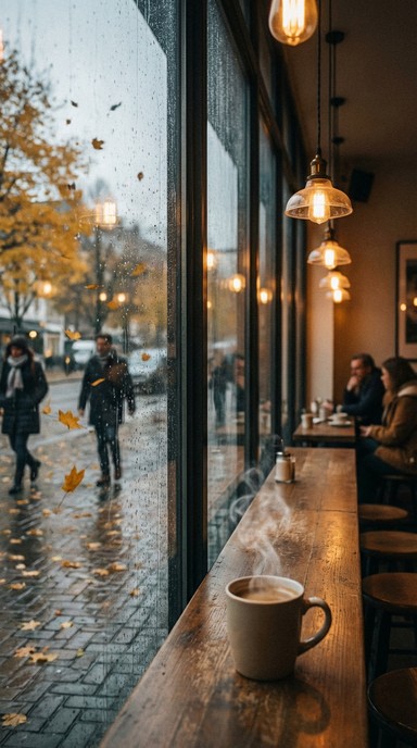 Free Cozy Rainy Day Image - Cafe, Rain, Autumn | Download at StockCake