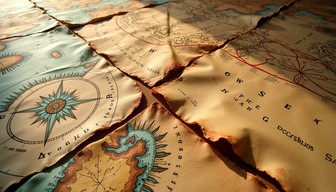 Louvered Map Free Folded Map Terrain Image - Map, Vintage, Sepia | Download at StockCake