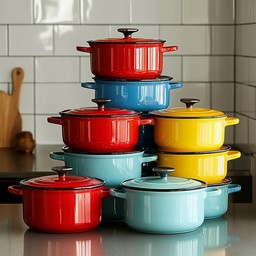 Stack Master Cookware Red Free Colorful stacked cookware Image - Kitchen, Cookware, Colorful ...